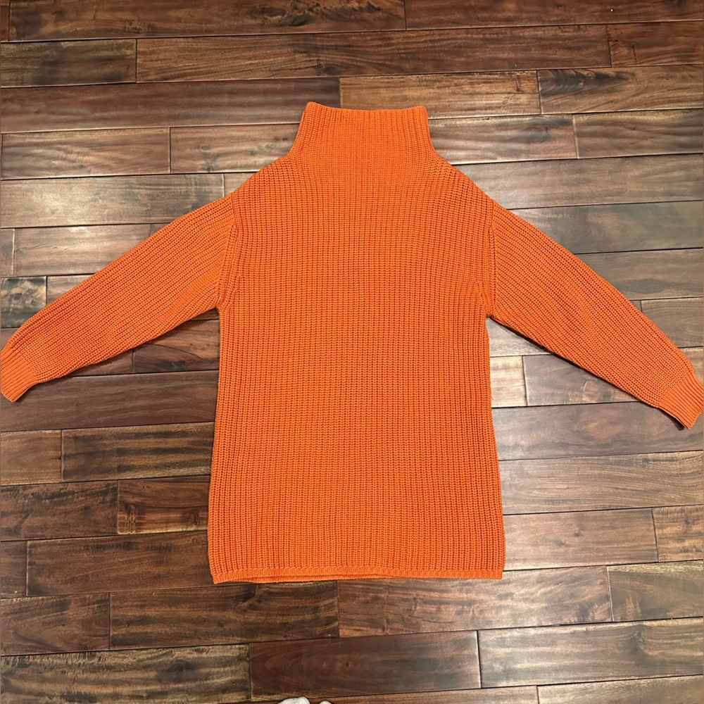 Wilfred Aritzia Orange Merino Wool Cowl Neck Oversized Sweater size XS